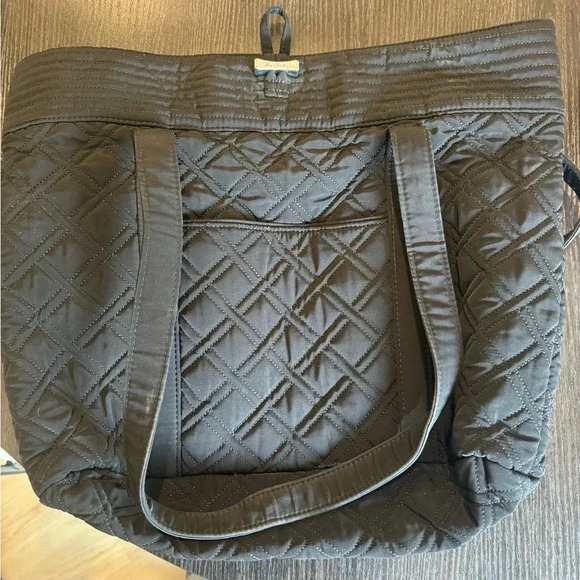 Vera Bradley Black Quilted Tote Shoulder Bag - Picture 1 of 8
